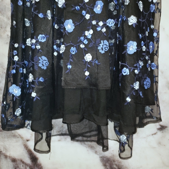 NEW! Tahari ASL black high/low embroidered dress - Picture 4 of 13
